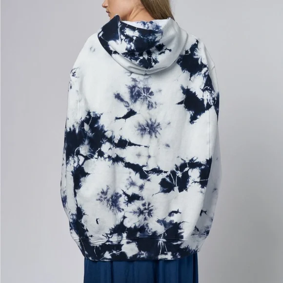 Raquel Allegra Tie Dye Oversized Poncho Hoodie Sweatshirt - Picture 11 of 11